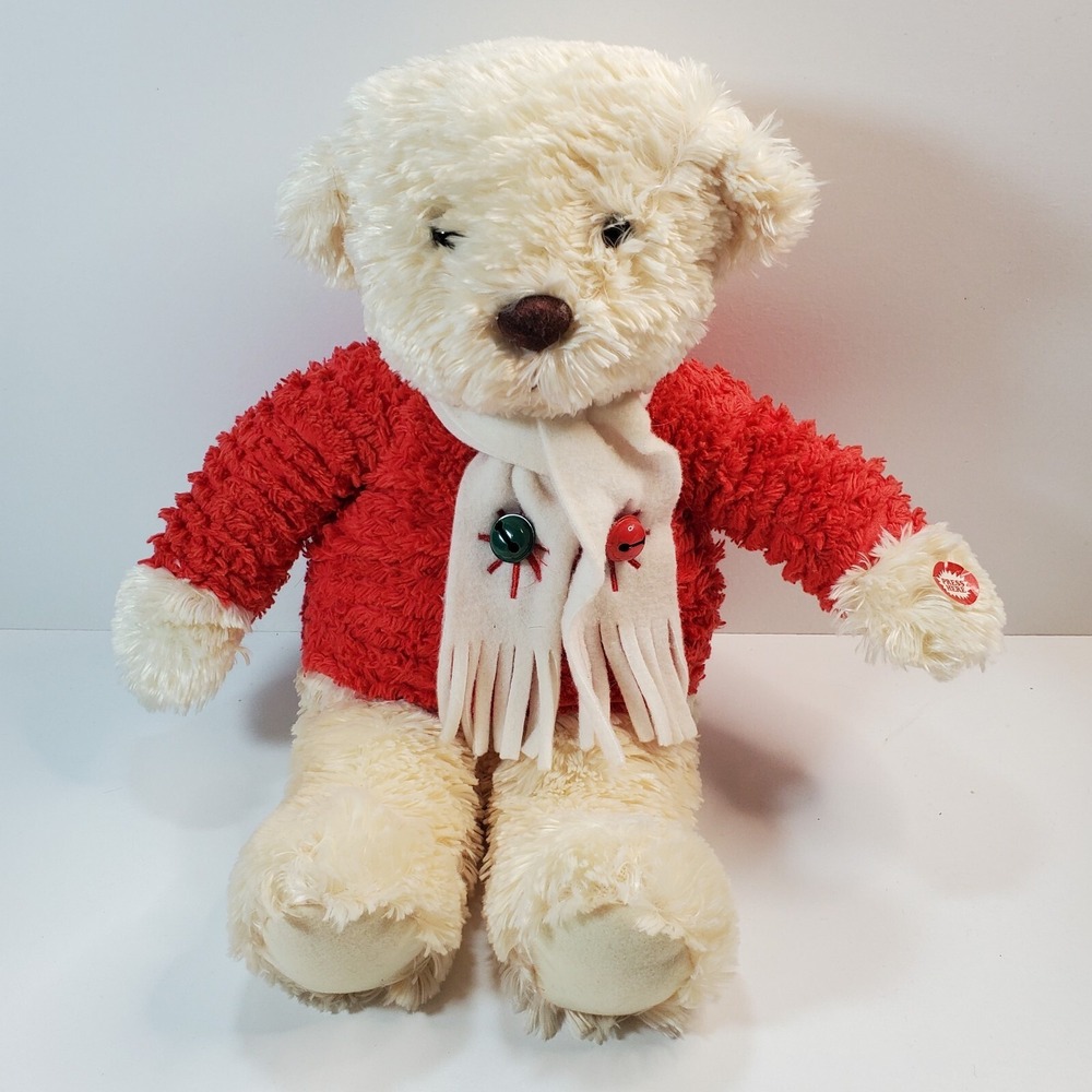 Hallmark Jingle Bear 14" Christmas Teddy Plush Stuffed Animal Plays Jingle Bell